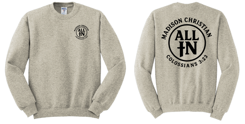 2025 ALL IN Crew Neck Sweatshirt - Oatmeal Heather