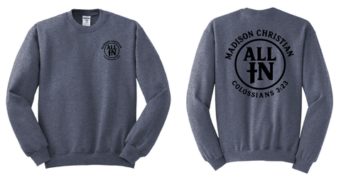 2025 ALL IN Crew Neck Sweatshirt - Vintage Navy Heather
