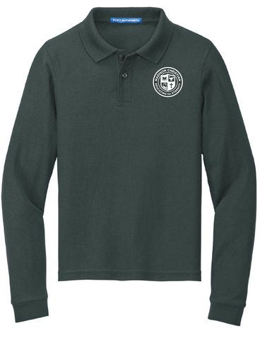 Youth Long Sleeve Polo - Green